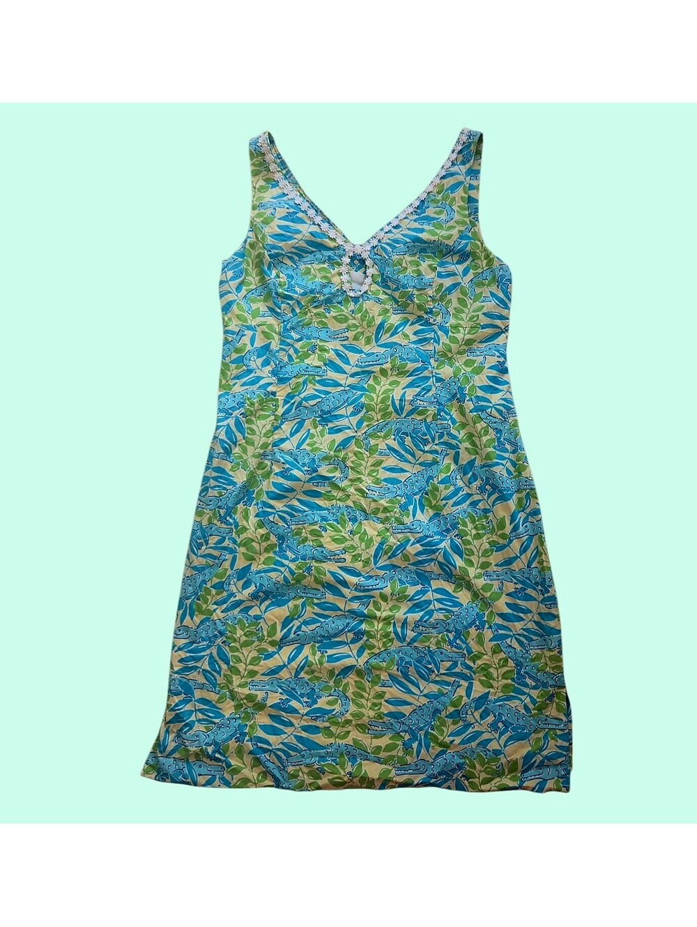 Rare Lilly Pulitzer Alligator Print Cotton Dress size 6